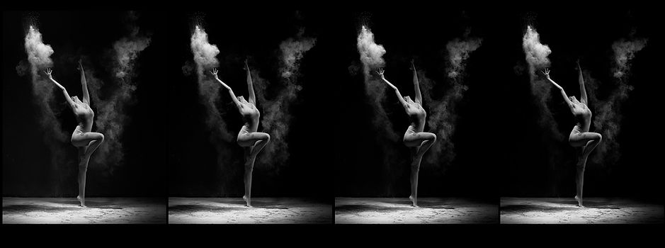 Four versions of the same dancer: sRGB original, gamma 2.2, gamma 2.4 and gamma 2.6
